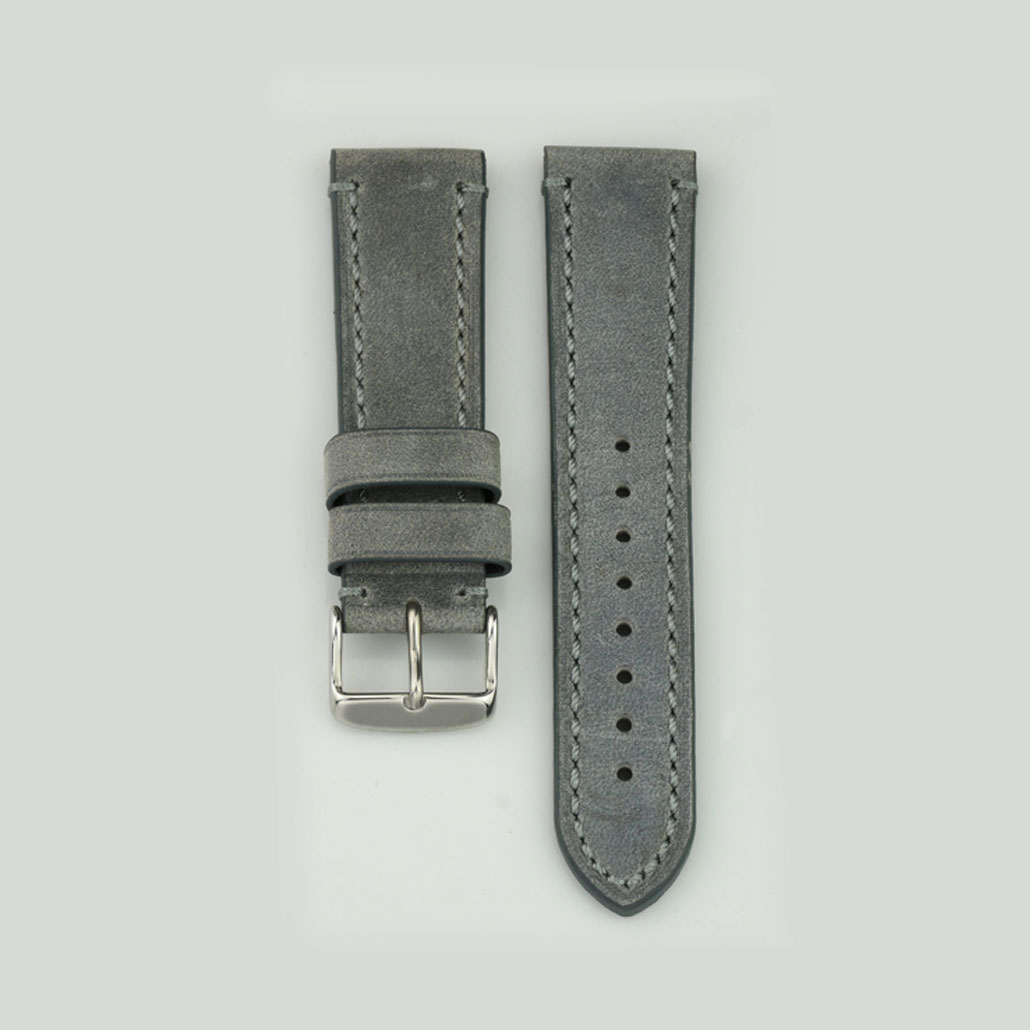 WL006 Grey Leather Watch Strap