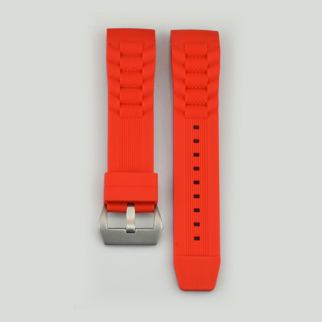 WR005 Red Silicone Rubber Watch Band