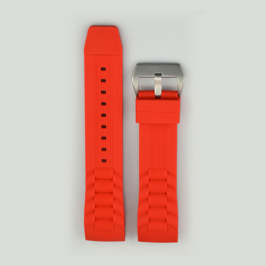 Red Silicone Rubber Watch Band