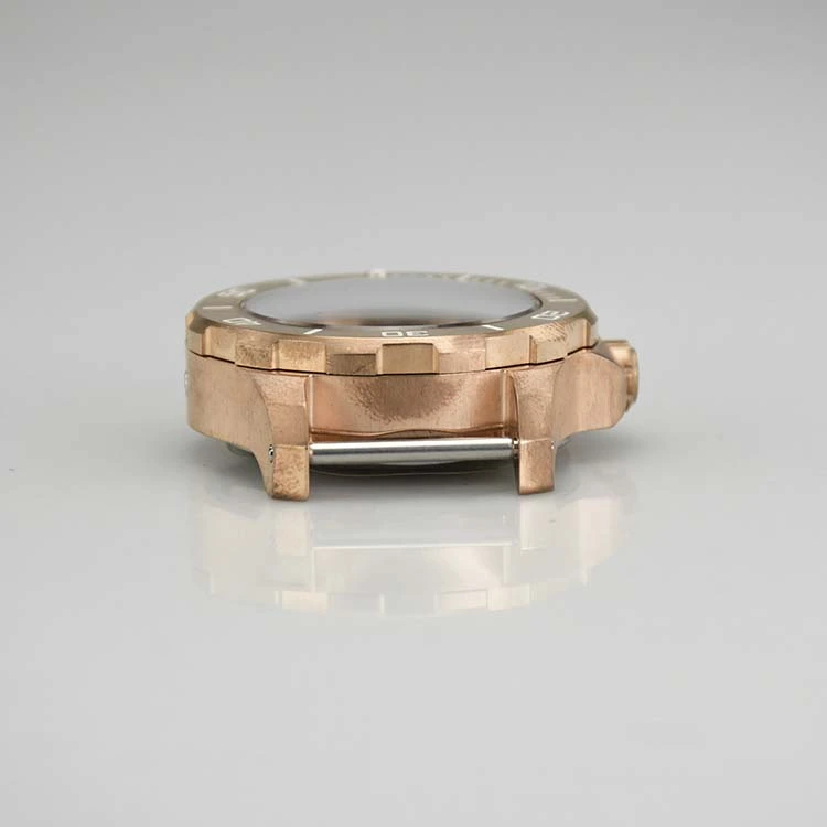 Stainless Steel Watch Case with Round Brushed Bezel Surface