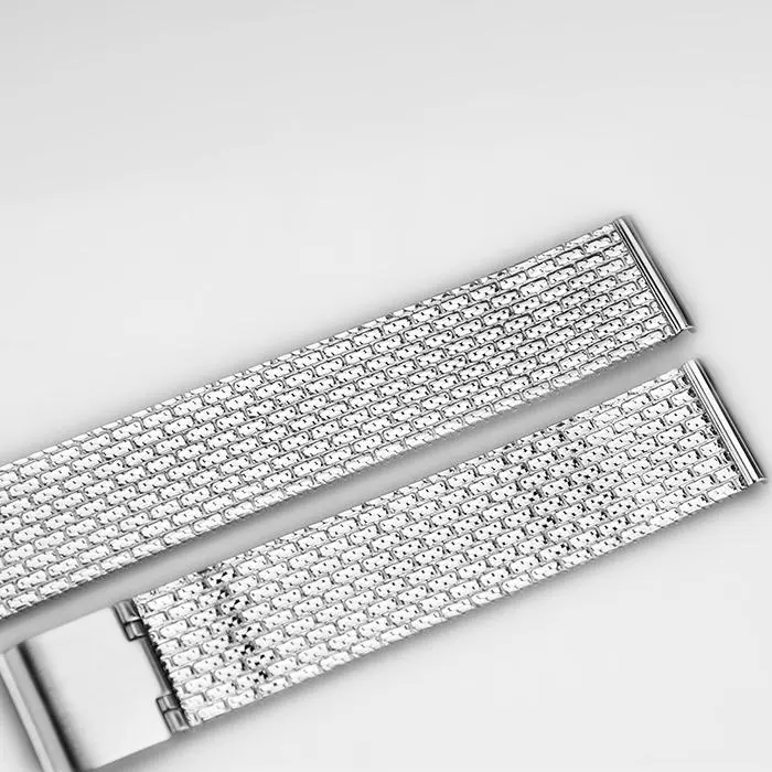 16MM 70*108M Silver Watch Strap