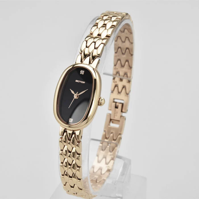 Two Curve Mineral Glass Watch for Woman