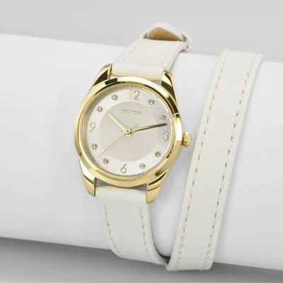 Beautiful Lady 25mm Watches with Double-wrap Leather Strap