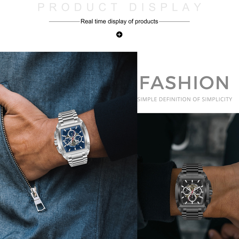 Detail of SS1153 Luxury Chronograph Men’s Watch with Luminous Skeleton Dial Sports 316L Case OEM