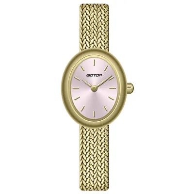 Minimalist Women’s Mesh Watch with Color Dial Stone Setting Elegant Fashion Style